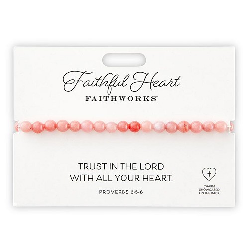 Stone bracelet faithful heart pink