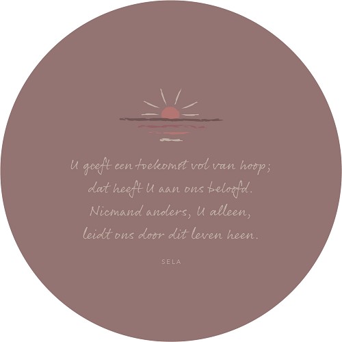 Muurcirkel Bruinroze 25 cm – U geeft een toekomst vol van hoop