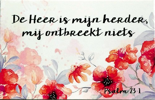De Heer is mijn Herder Psalm 23:1 (prijs per stuk, verkoop per 6)
