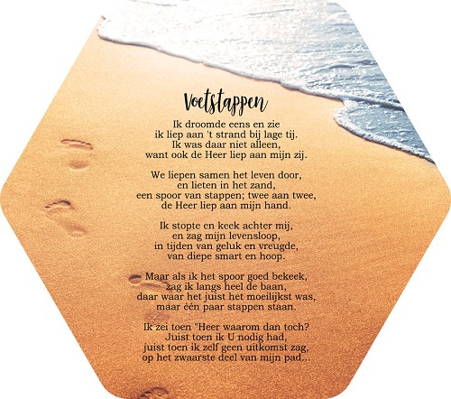Honingraatbordje: Voetstappen in het Zand