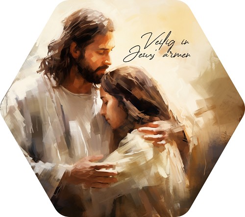 Veilig in Jezus armen Maat S 15cm