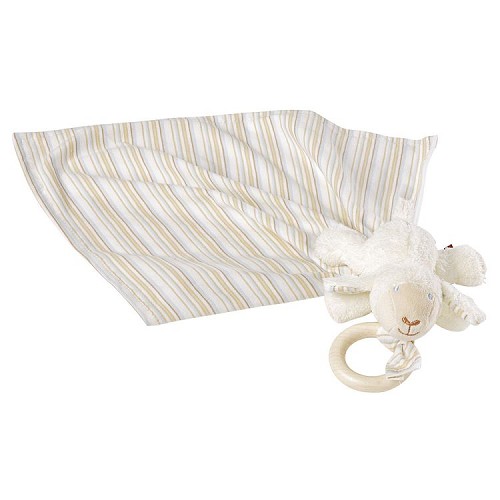 Schaap met knuffeldoek XL met bijtring (