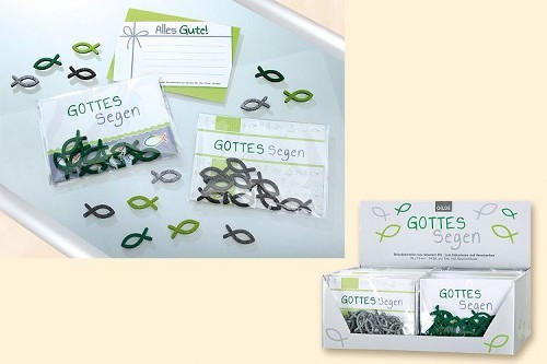 Ichtusvis decoratie van vilt (24 stuks)