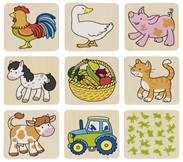 Memospel boerderijdieren hout