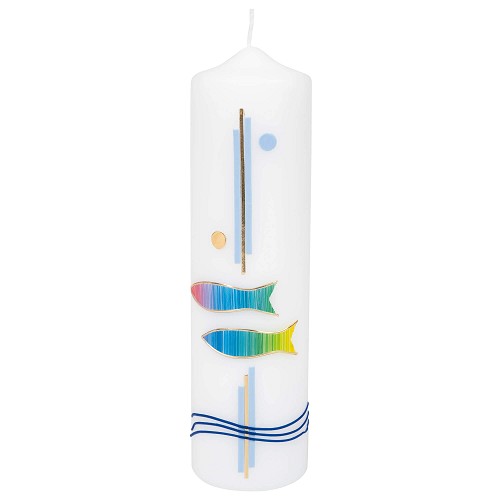 Kaars Regenboog Vis 22cm