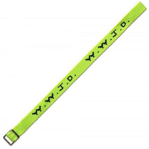 W w j d armbandje geweven neon geel