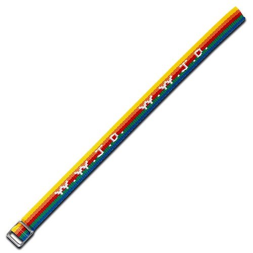 W w j d armbandje geweven regenboogkleur