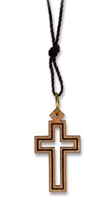 Ketting kruisje olijfhout