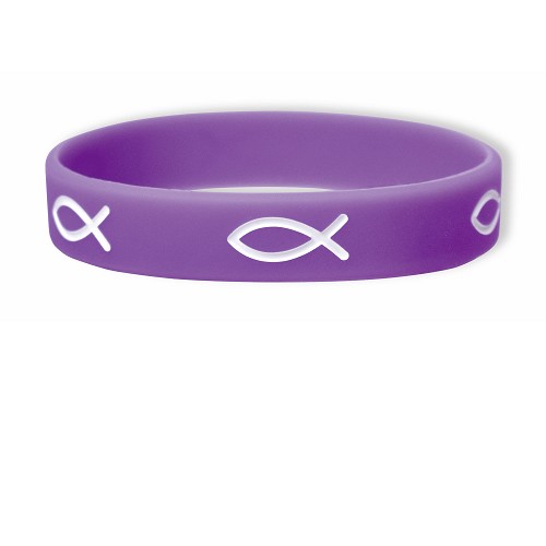 Armband rubber vis paars