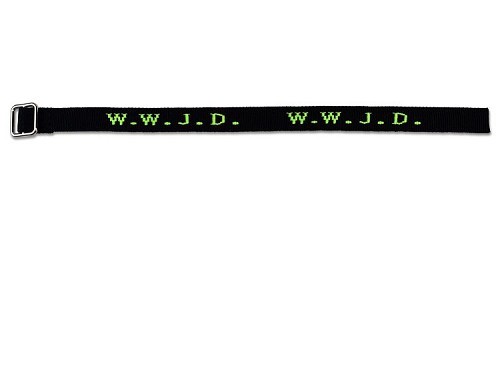Armband WWJD Zwart/Neon Groen