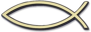 Auto embleem 13cm goud vis