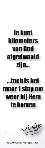 Boekenlegger Visje:  Je kunt Kilometers van God