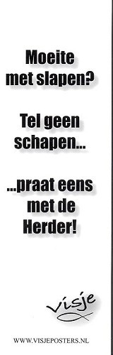 Boekenlegger Visje:  Moeite met slapen? Tel geen schapen