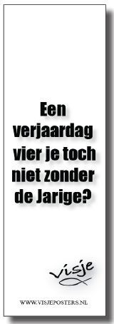 Boekenlegger Visje:  Een Verjaardag Vier Je Niet Zonder de Jarige