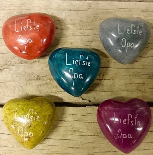 Liefste opa rood hart steen