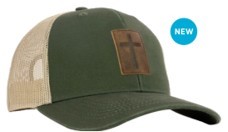Men”s Cap Leather cross – olive