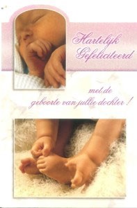 Wenskaart geboorte dochter