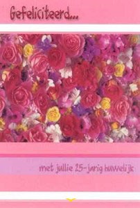 Wenskaart 25 jaar getrouwd