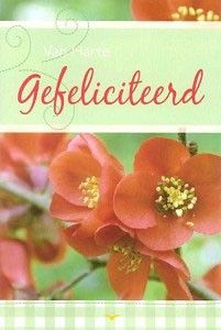 Wenskaart gefeliciteerd