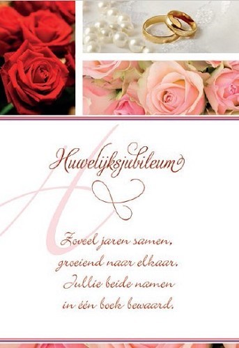 Wenskaart huwelijksjubileum