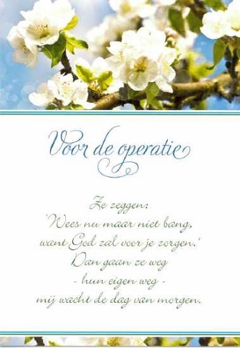 Wenskaart voor de operatie