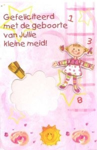 Wenskaart geboorte dochter