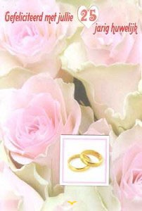 Wenskaart 25 jaar getrouwd