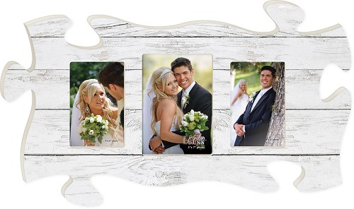White wood – with 3 photo frames