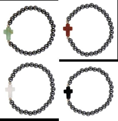 Assorted Hematite cross bracelets