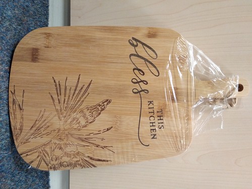 Cuttingboard w/Handle Bless this kitchen