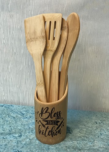 Utensil holder Bless this kitchen (incl