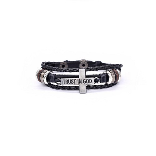 Leather Bracelet Trust in God