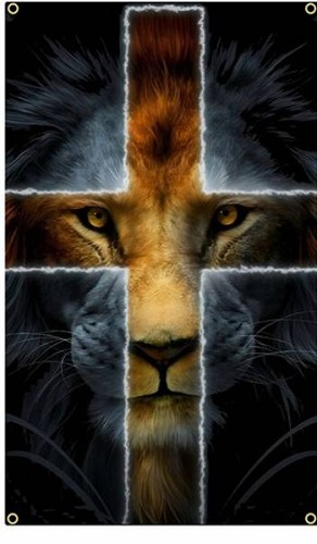 Flag 60x90cm lion/cross