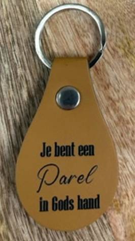 Sleutelhanger oker Je bent een parel
