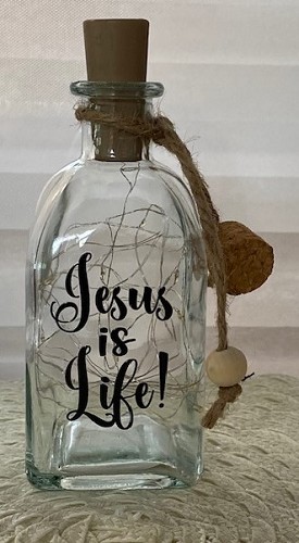 Fles led licht 250 ml Jesus is life