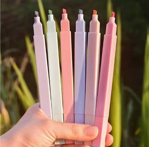 Set of 6 pastel highlighters