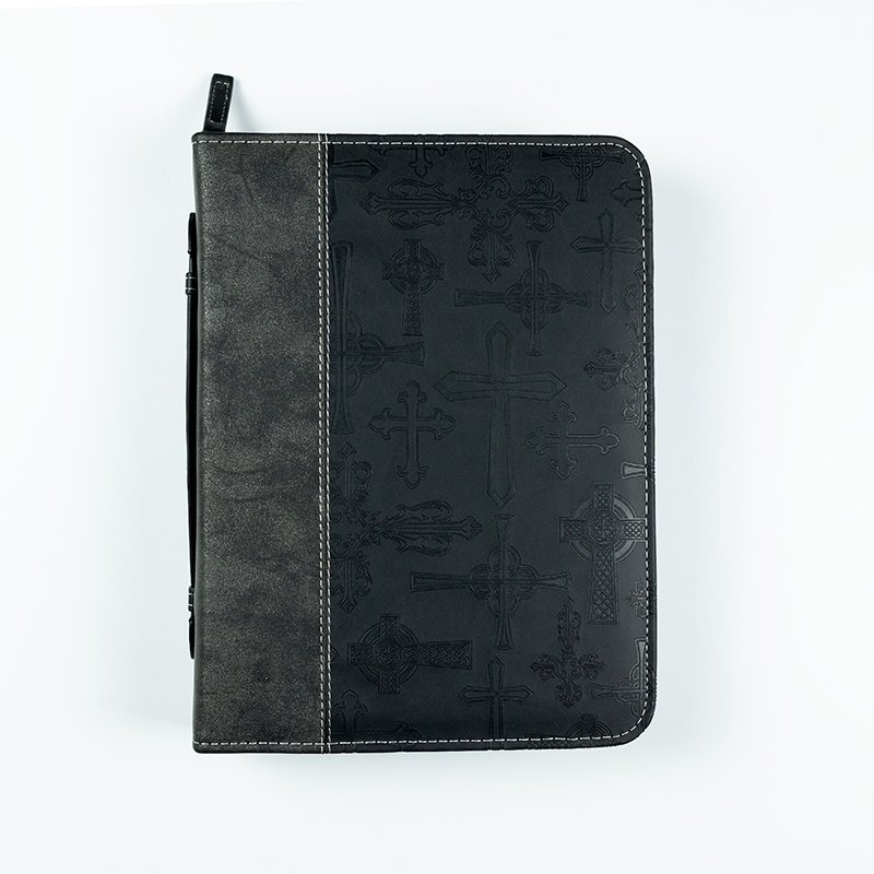 Biblecover Black Crosses Large
