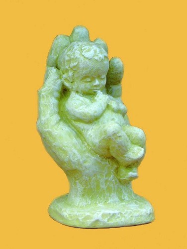 Beeld handje met baby 12cm ivoor