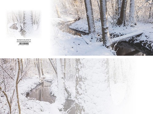 Panoramawenskaart zt beekdal in de winte