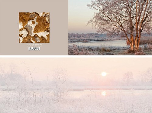 Panoramawenskaart winterlicht en ijsstru