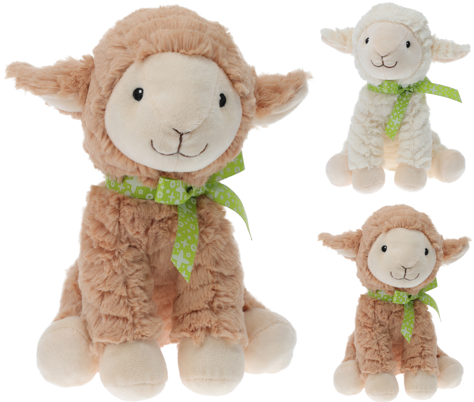 Set of 2 cuddle sheeps brown/white 24cm