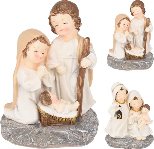 Polyresin Holy Family Creme 9×7,5×11,3cm