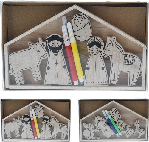 Nativity Stable coloring set – 2 designs
