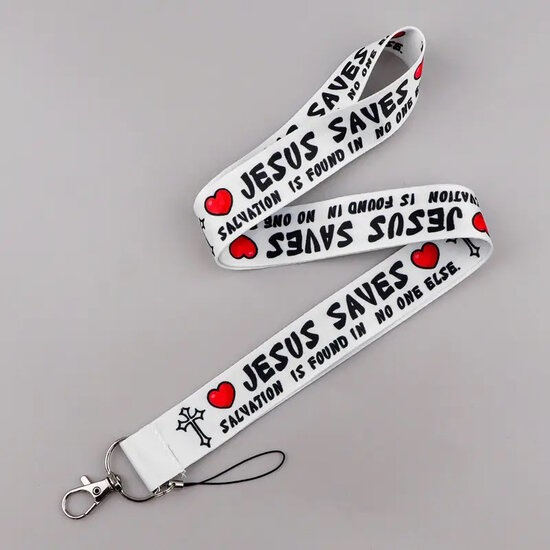 Lanyard White Jesus Saves