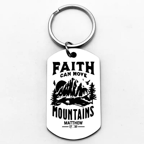 Keyring Metal ID Tag Faith can move moun
