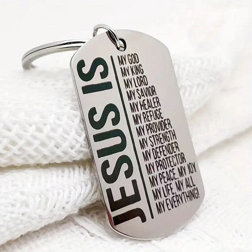 Keyring Metal ID Tag Jesus is