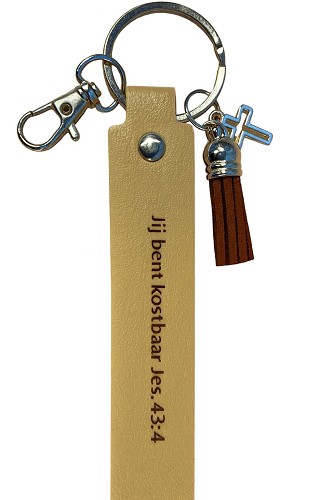 Sleutelhanger kunstleer Jij bent kostbaa