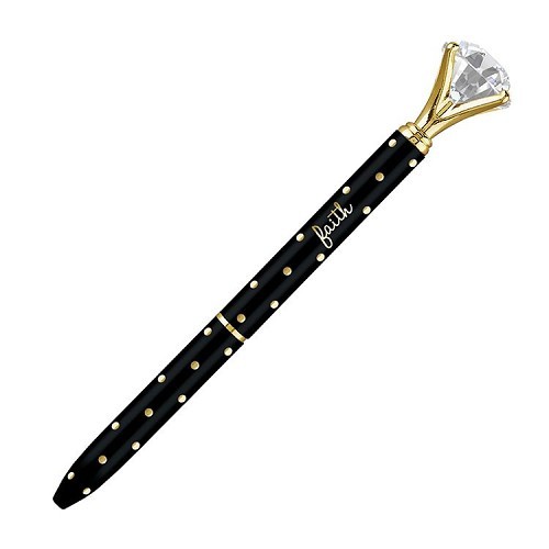 Gold dot gem pens black/gold