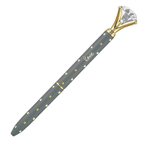 Gold dot gem pens grey/gold love