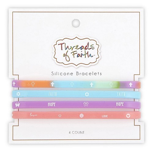 Silicone bracelets faith hope love cross